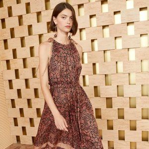 Ulla Johnson Mika Dress Pink Thistle Snakeskin Midi Sleeveless Dress Size 2